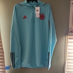 Adidas Sky Blue Training Jacket with Red Accents